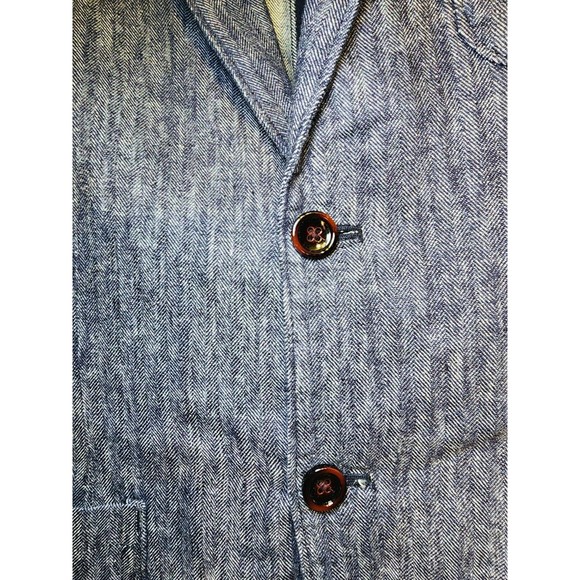 Goodfellow Men's Linen Blazer Sport Jacket Blue Casual Work Sz Large Pre Owned - Picture 5 of 13